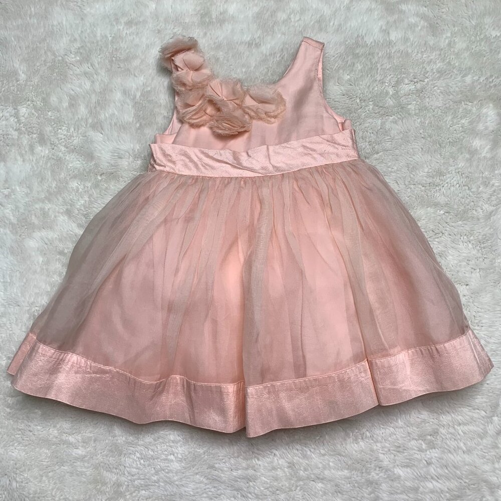 Janie and Jack Speacial Occasions Baby Girl Silk Pink Tulle Dress 6-12 Mont
